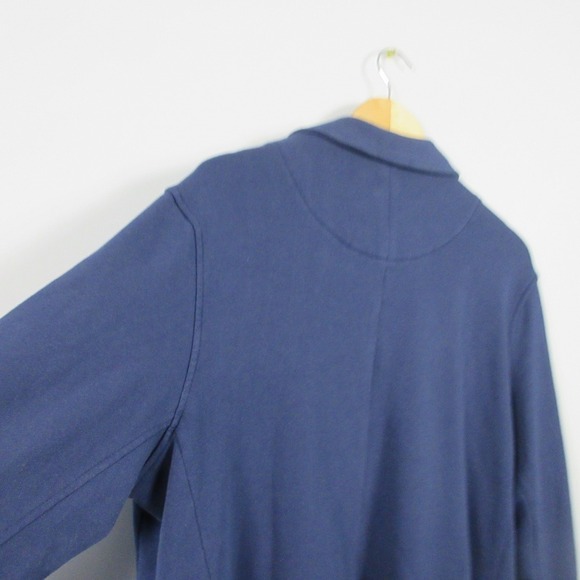 Aerie Knit Blazer Women L Blue Cotton Blend Pockets Casual Everyday Jacket 672 - Picture 11 of 12